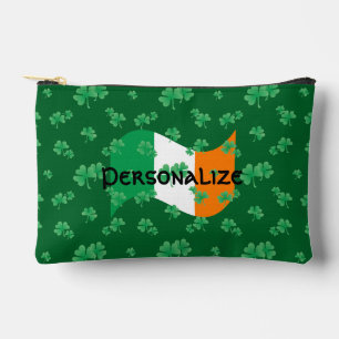 Bolsito Accesorio Pequeño Bandera irlandesa Tréboles Fuente celta Personaliz