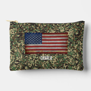 Bolsito Accesorio Pequeño Bandera personalizada Camuflaje Verde Nombre Perso