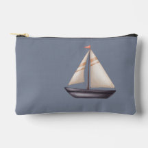 Barco de vela marrón y nombre en gris