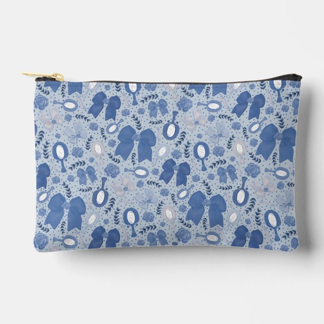 Bolsito Accesorio Pequeño Barcos azules románticos y Rosas (Anverso)