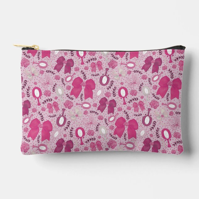 Bolsito Accesorio Pequeño Barcos rosados románticos y Rosas (Anverso)