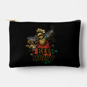 Bolsito Accesorio Pequeño Bee Happy Colorful Bee and Flowers