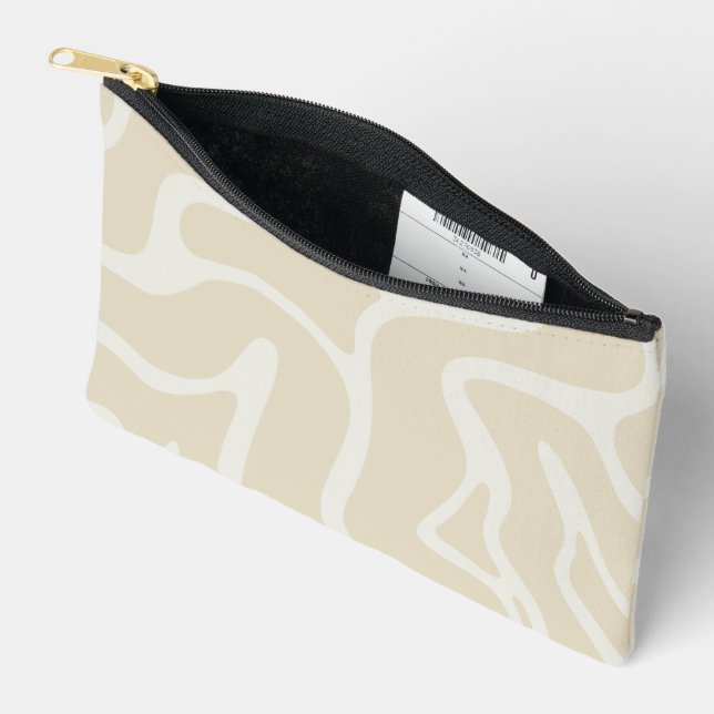 Bolsito Accesorio Pequeño Beige Cream Simple Organic Pattern (Abierto)