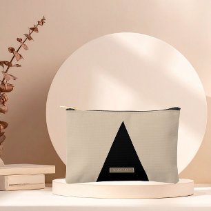 Bolsito Accesorio Pequeño Beige Negro Moderno Minimalista 