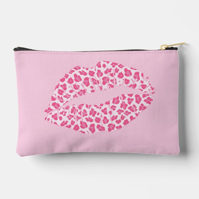 Bolsito Accesorio Pequeño Beso de leopardo magenta - rosa (Reverso )