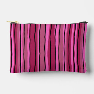 Bolsito Accesorio Pequeño Big Color Pop Hot Pink and Black Stripes Cosmetic
