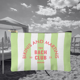 Bolsito Accesorio Pequeño Bikinis Y Martinis El Club De Bach Green Stripe