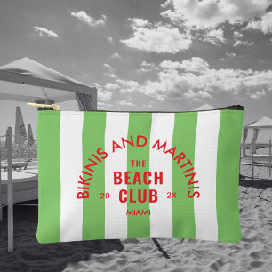 Bolsito Accesorio Pequeño Bikinis y Martinis The Beach Club Franja Verde