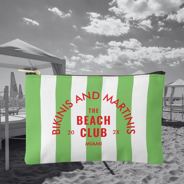 Bolsito Accesorio Pequeño Bikinis Y Martinis The Beach Club Franja Verde (Subido por el creador)