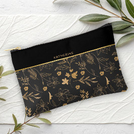 Bolsito Accesorio Pequeño Black Floral Grace Maid of honor Accessory Pouch
