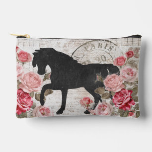 Bolsito Accesorio Pequeño Black Horse Rosa Rosado Guión Francés Feminine Zip