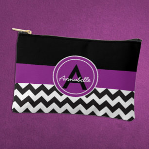 Bolsito Accesorio Pequeño Black Purple Chevron