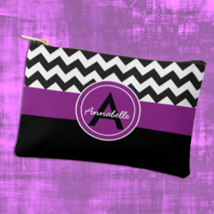 Bolsito Accesorio Pequeño Black Purple Chevron