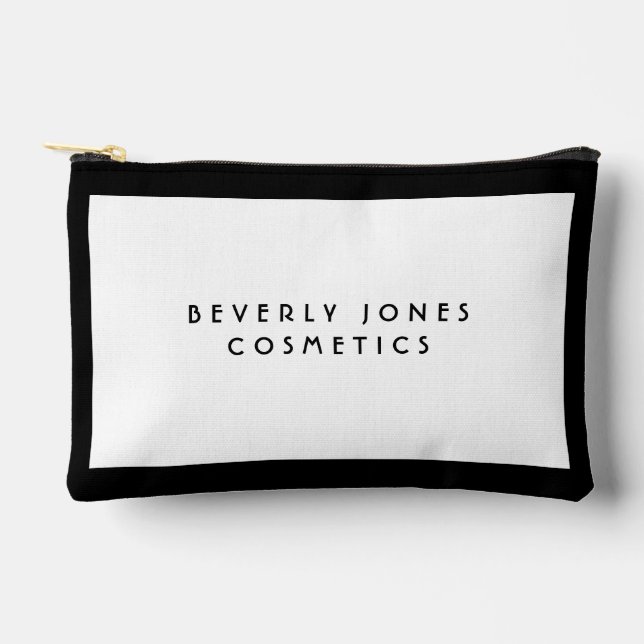 Bolsito Accesorio Pequeño Blanco elegante con borde negro (Anverso)