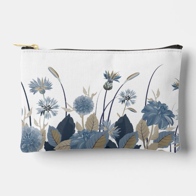 Bolsito Accesorio Pequeño Blue Dahlias Cornflower (Anverso)