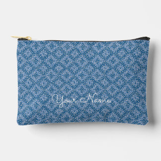 Bolsito Accesorio Pequeño Blue Geometric Personalized Name