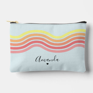 Bolsito Accesorio Pequeño Blue Groovy Lines Beach Sunrise