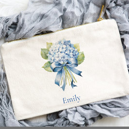 Bolsito Accesorio Pequeño Blue Hydrangea Bridesmaid Cosmetic