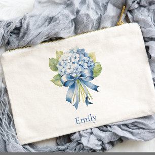 Bolsito Accesorio Pequeño Blue Hydrangea Bridesmaid Cosmetic