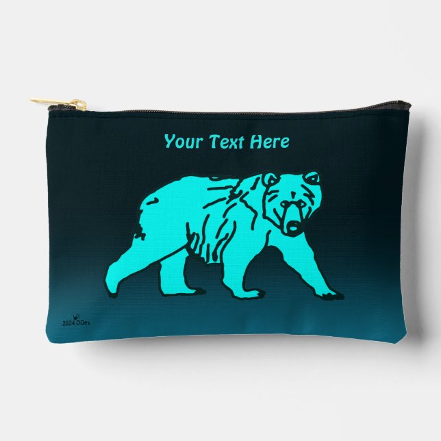 Bolsito Accesorio Pequeño Blue Kodiak Bear (Anverso)