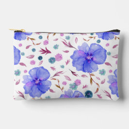Bolsito Accesorio Pequeño Blue Wildflower Watercolor Pouch Regalo para la ma