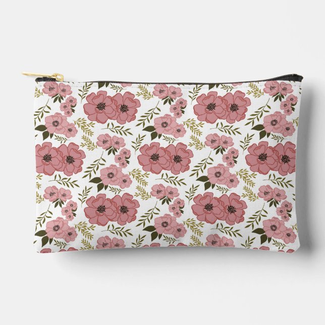 Bolsito Accesorio Pequeño Blush Meadow Blooms Floral Accessory Pouch (Anverso)