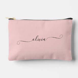 Bolsito Accesorio Pequeño Blush Pink Moderno Script Chic Personalizado