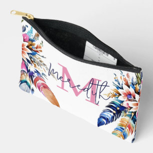 Bolsito Accesorio Pequeño Boho pluma la frontera personalizada