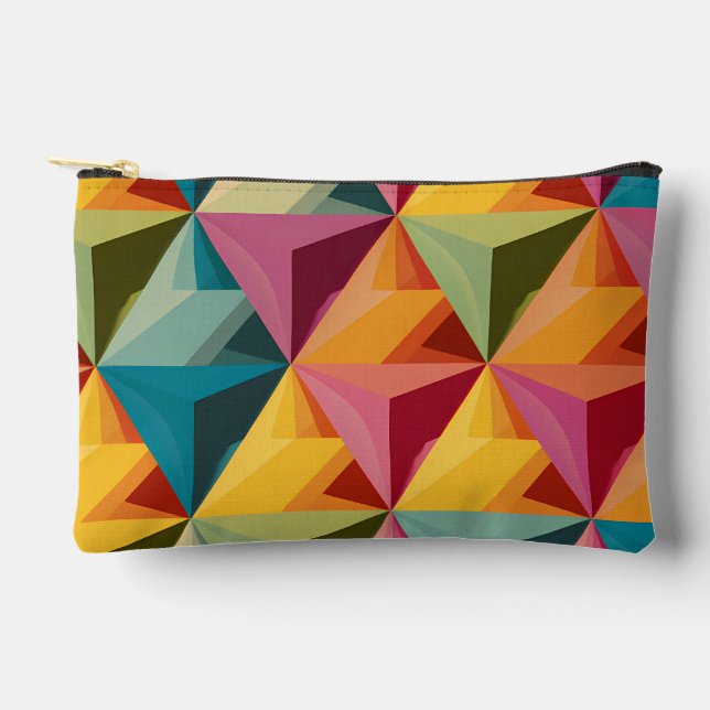 Bolsito Accesorio Pequeño Bold Geometric Triangle Pattern  (Anverso)