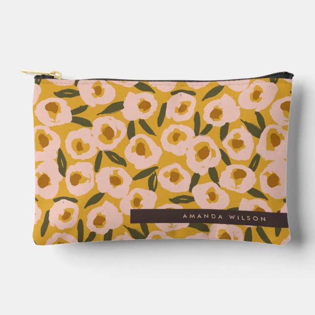 Bolsito Accesorio Pequeño Bold Inky Floral Pattern | Hand-Drawn Botanical (Anverso)