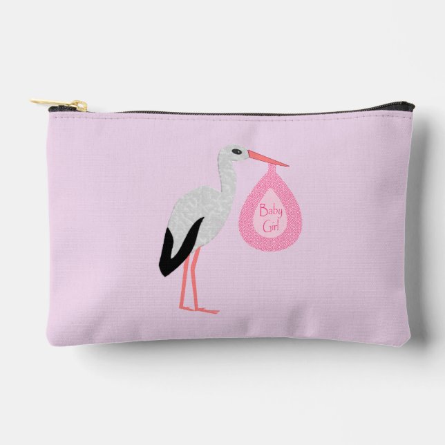 Bolsito Accesorio Pequeño Bonito Bebé Rosa Stork (Anverso)