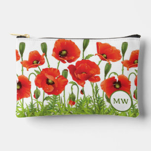 Bolsito Accesorio Pequeño Borde horizontal con amapola roja