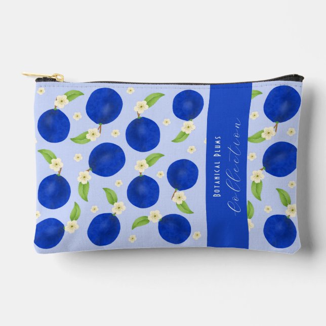 Bolsito Accesorio Pequeño Botanical Plums Collection Blue (Anverso)