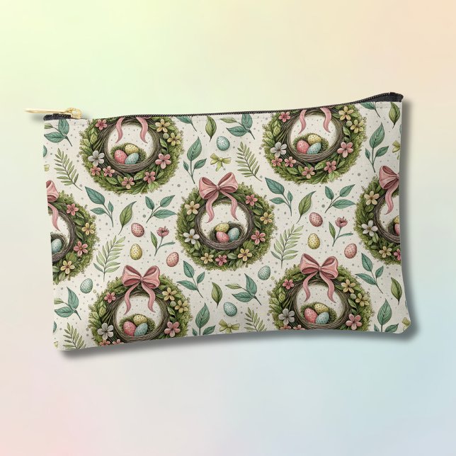 Bolsito Accesorio Pequeño Boxwood Easter Wreath Pink Bow with Egg (Subido por el creador)