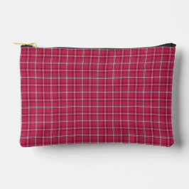 Bolsito Accesorio Pequeño Brick Red and Soft Peach Plaid