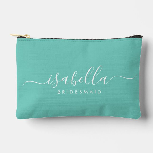 Bolsito Accesorio Pequeño Bridesmaid Gift Blue Aqua (Anverso)