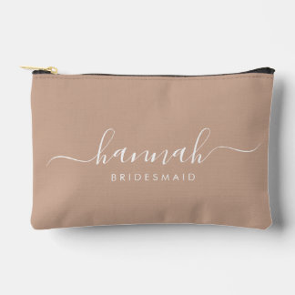 Bolsito Accesorio Pequeño Bridesmaid Modern Minimal Script Cosmético