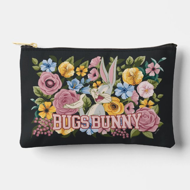 Bolsito Accesorio Pequeño BUGS BUNNY™ Bordado Floral Gráfico (Anverso)