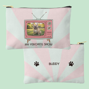 Bolsito Accesorio Pequeño Bulldog Francés Personalizado Retro TV Pastel Perr