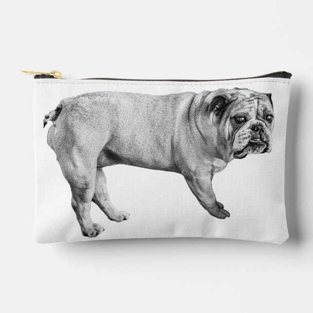 Bolsito Accesorio Pequeño Bulldog tonal Zip Pouch (Anverso)
