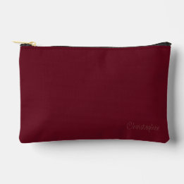Bolsito Accesorio Pequeño Burgundy Otoño con Nombre Pálido