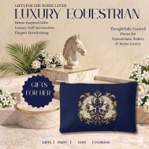 Caballo Ecuestre de Lujo Navy Oro e Marfil