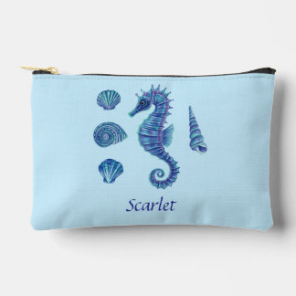 Bolsito Accesorio Pequeño Caballos de mar azules y castillos de mar personal