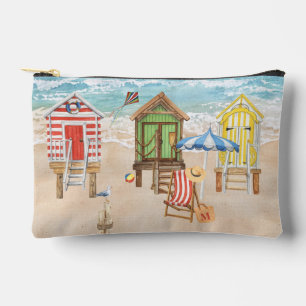 Bolsito Accesorio Pequeño Cabañas de Playa Divertidas y Coloridas Monograma 