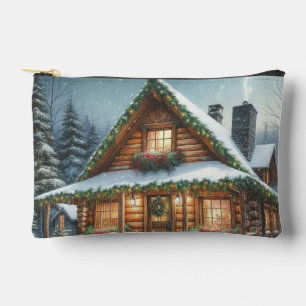 Bolsito Accesorio Pequeño Cabina de nieve Rústica de invierno/Navidades