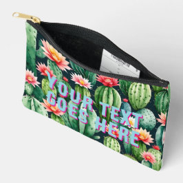 Bolsito Accesorio Pequeño cactus ilustracion tu texto aquí personalizado