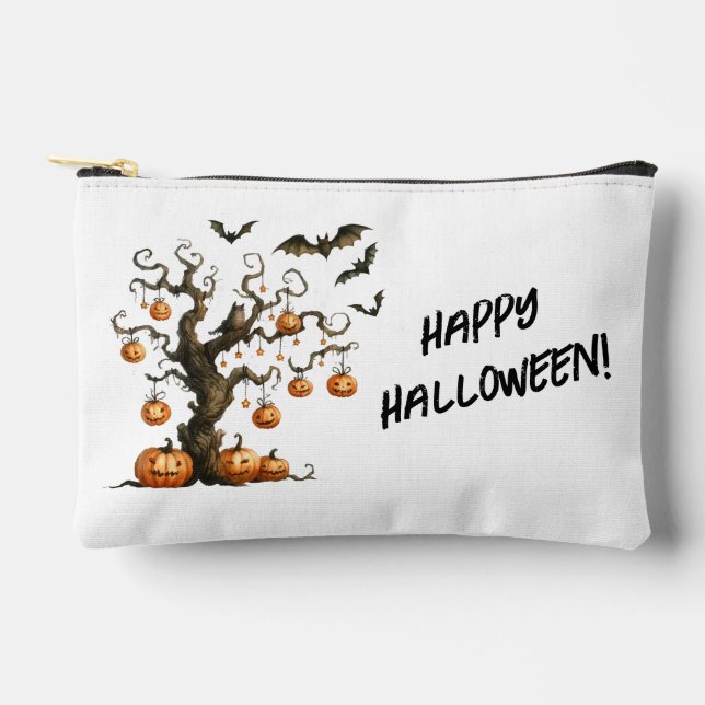 Bolsito Accesorio Pequeño Calabaza de árbol de otoño feliz Halloween (Anverso)