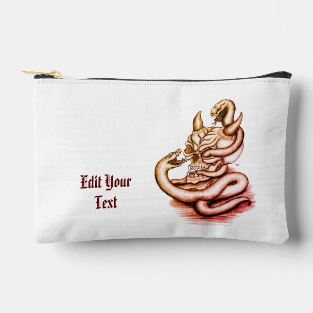 Bolsito Accesorio Pequeño Calavera - Cabeza malvada con serpiente (Anverso)