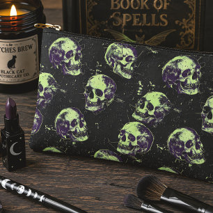 Bolsito Accesorio Pequeño Calaveras Acuarela Góticas Halloween Espeluznante