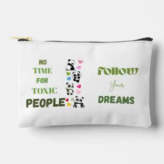 Bolsito Accesorio Pequeño Camiseta gráfica de panda lindo con eslogan